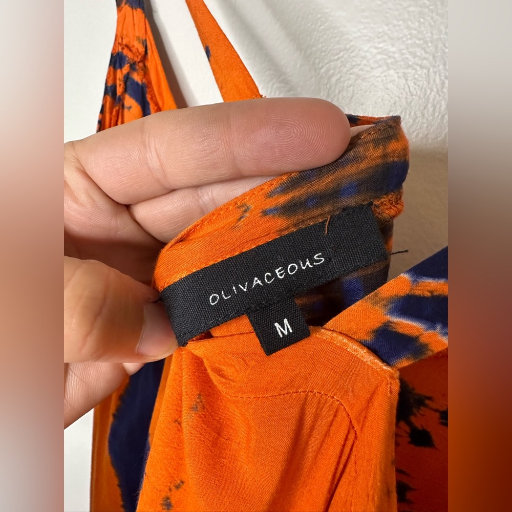Olivaceous Orange tie dye strappy coverup dress - Picture 5 of 7